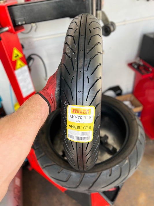 Pirelli Angel GT II 120/70R19 &170/60R17 M/C 60V & 72V (FR & R) TL pair of Tyres Fitted